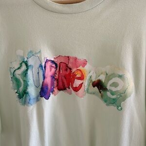 Supreme Watercolor Logo T-Shirt Mint Green XL Made in USA